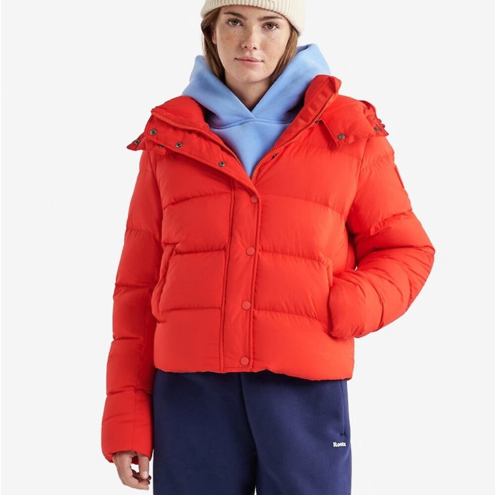 Roots Down Puffer Jacket - Red (Cherry Burst) - Medium.